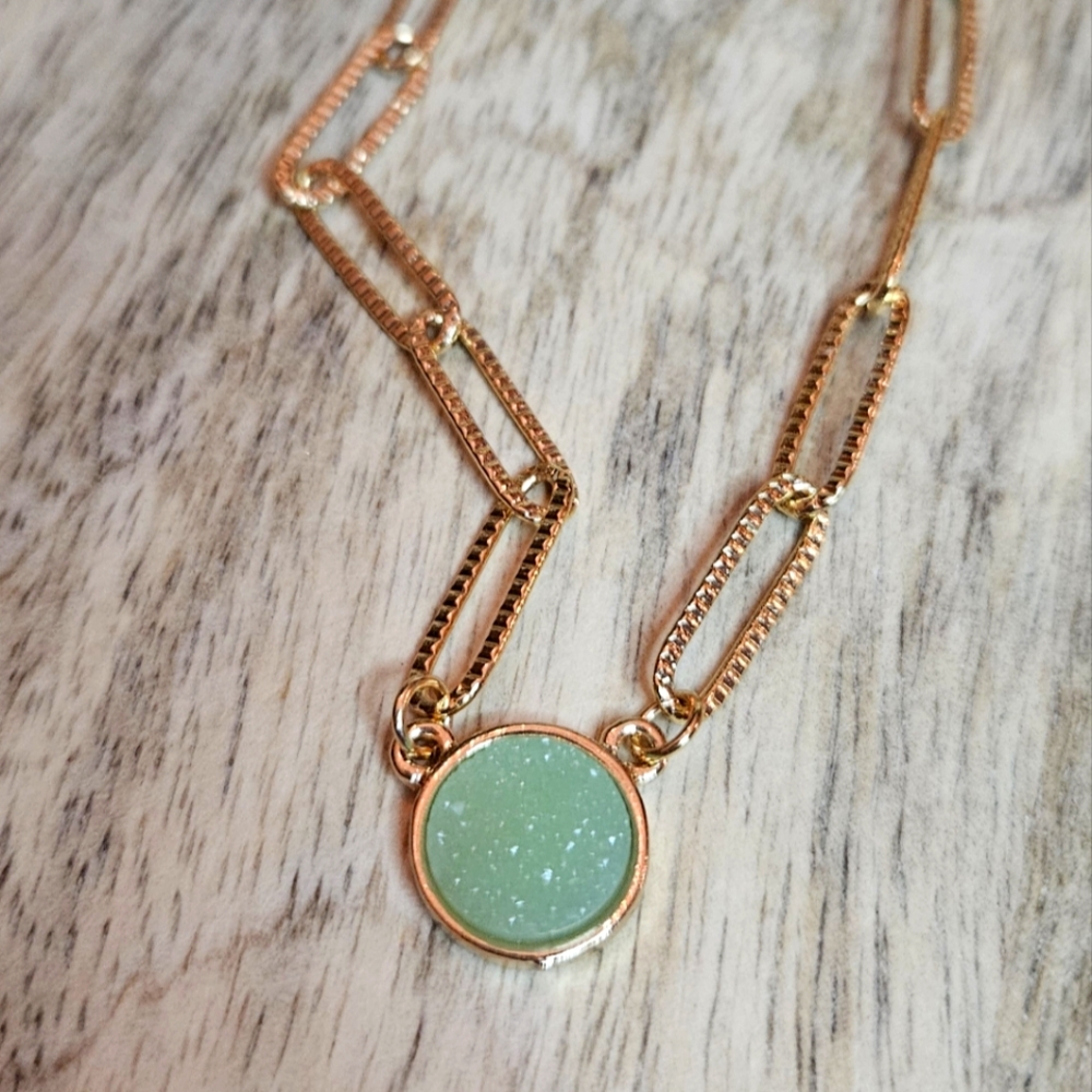 Gemstone necklace and earring set